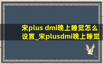 宋plus dmi晚上睡觉怎么设置_宋plusdmi晚上睡觉怎么关灯